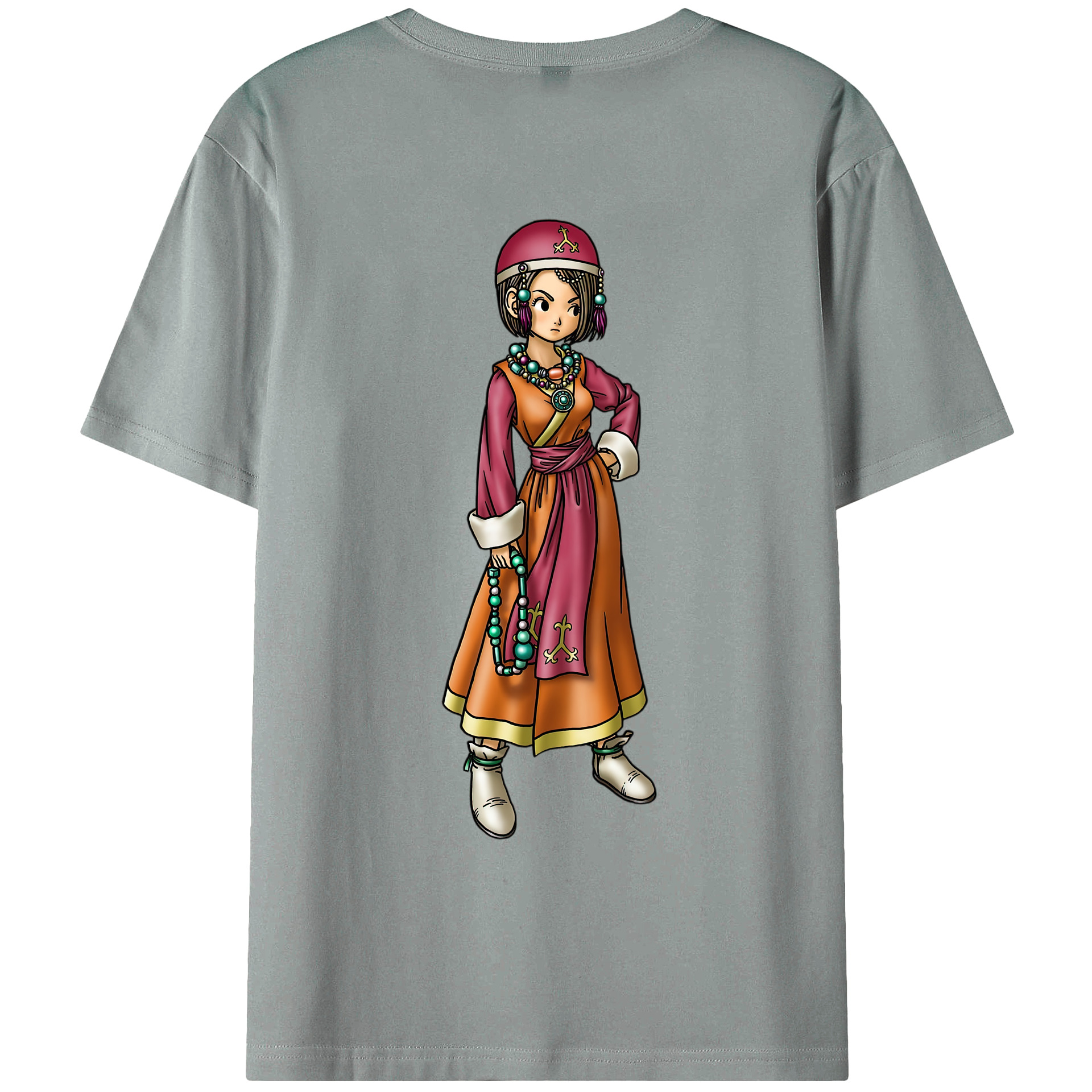 （画像用） ドラゴンクエスト Doragon Kuesuto Dragon Quest 綿100％ メンズ半袖Tシャツ（バックプリント） 通気性